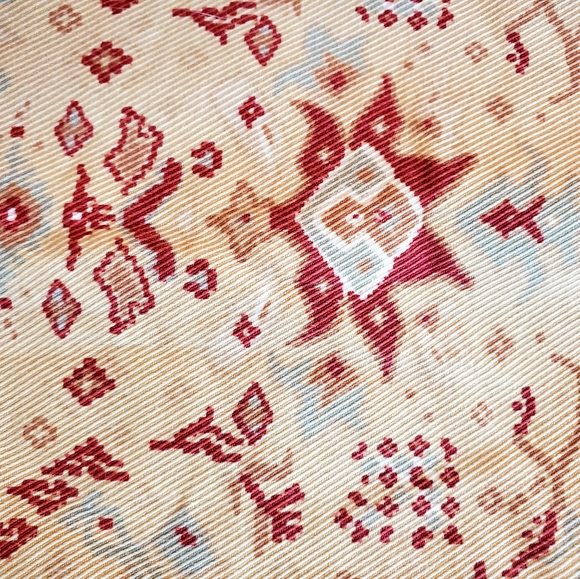 Elegant Vintage 80's Woolrich Cream and Red Faux Wrap Maxi Skirt S Med. - Picture 4 of 8